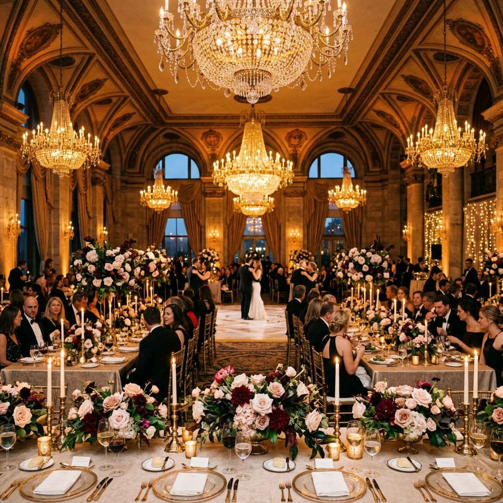 Imperial crimson floral mandap architecture by Nine Events
